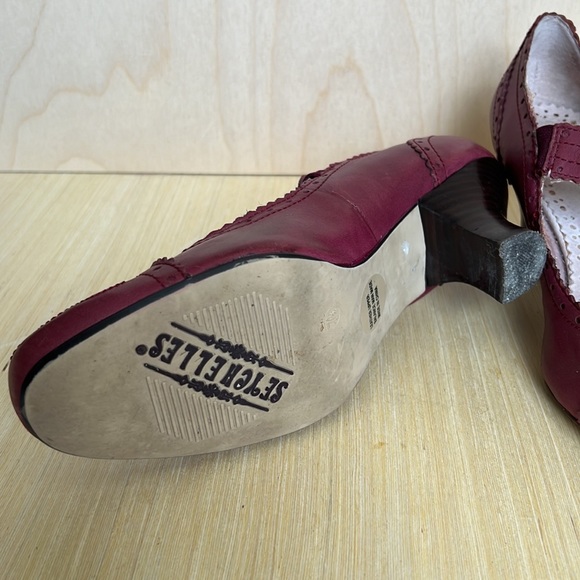 Leather Mary Jane shoes with a 2” heel, Hibiscus Red. - Picture 9 of 11